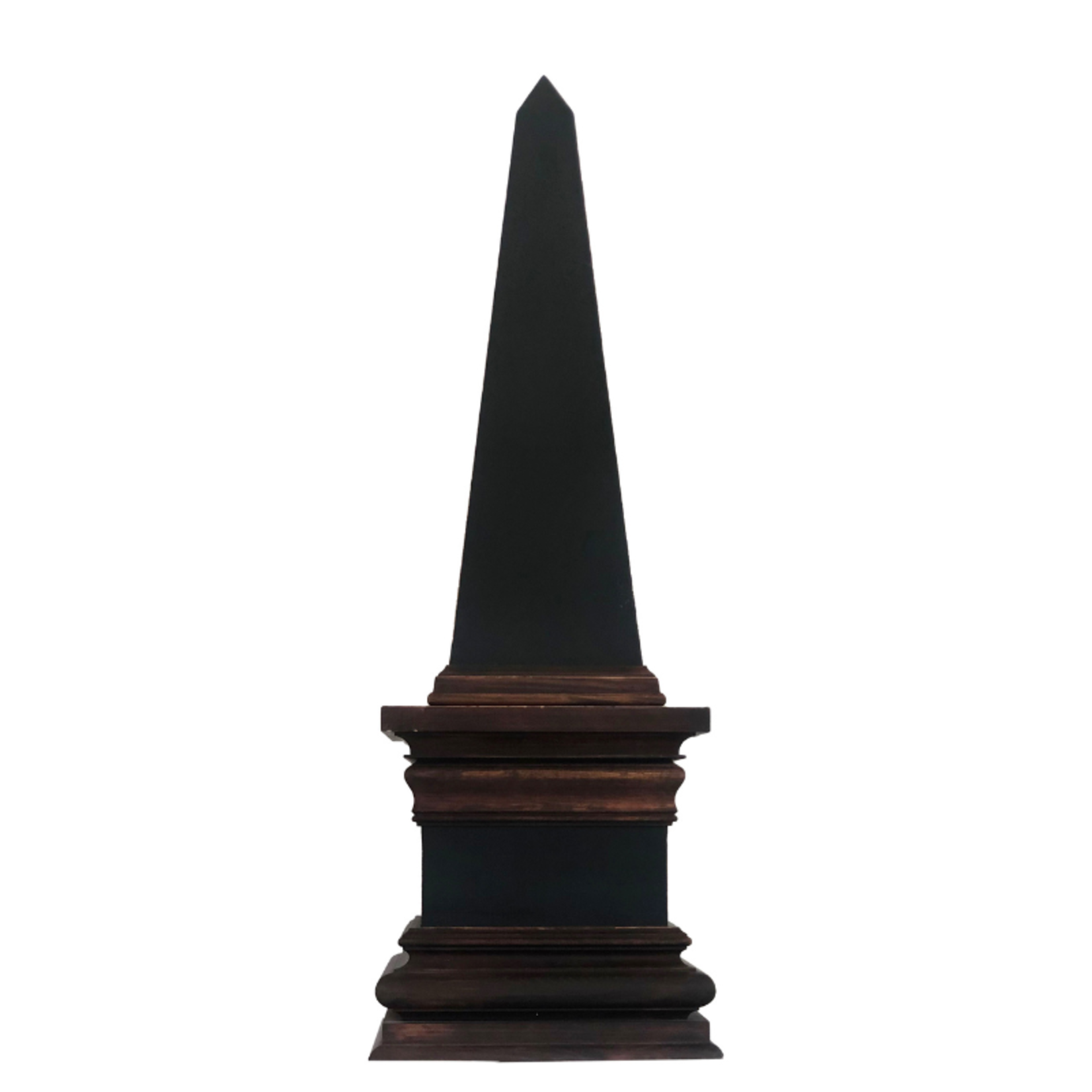 Painted and Stained Large Wooden Obelisk Signed by Designer Barbara Cosgrove