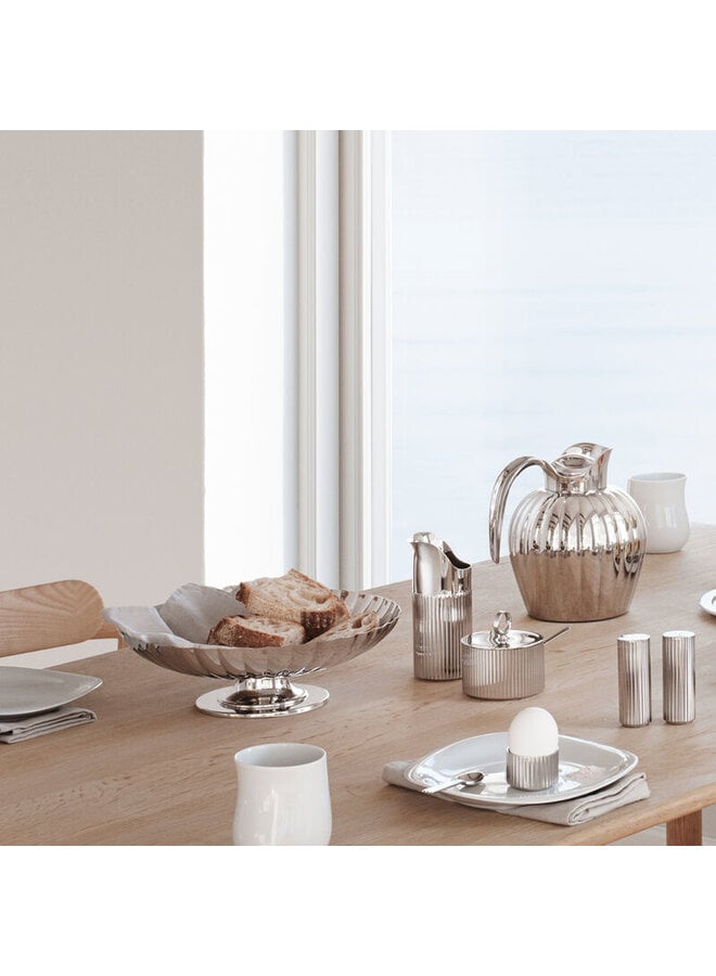 GEORG JENSEN BERNADOTTE SUGAR BOWL WITH SPOON