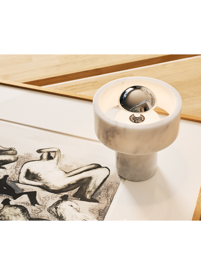 TOM DIXON STONE SMALL PORTABLE TABLE LIGHT – SILVER