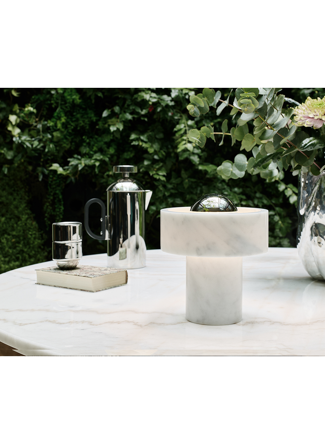 TOM DIXON STONE SMALL PORTABLE TABLE LIGHT – SILVER
