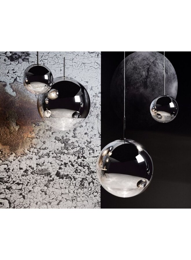 MIRROR BALL PENDANT SILVER 40CM