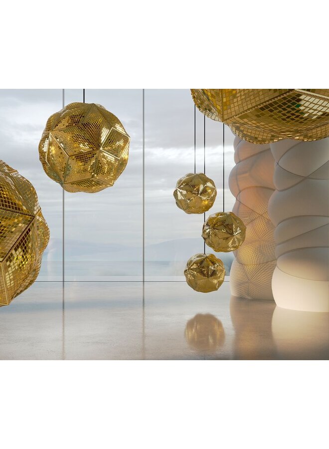 PUFF PENDANT TRIO ROUND BRASS