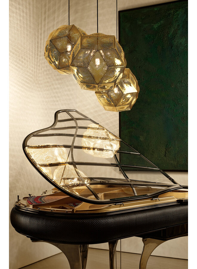 PUFF PENDANT TRIO ROUND BRASS