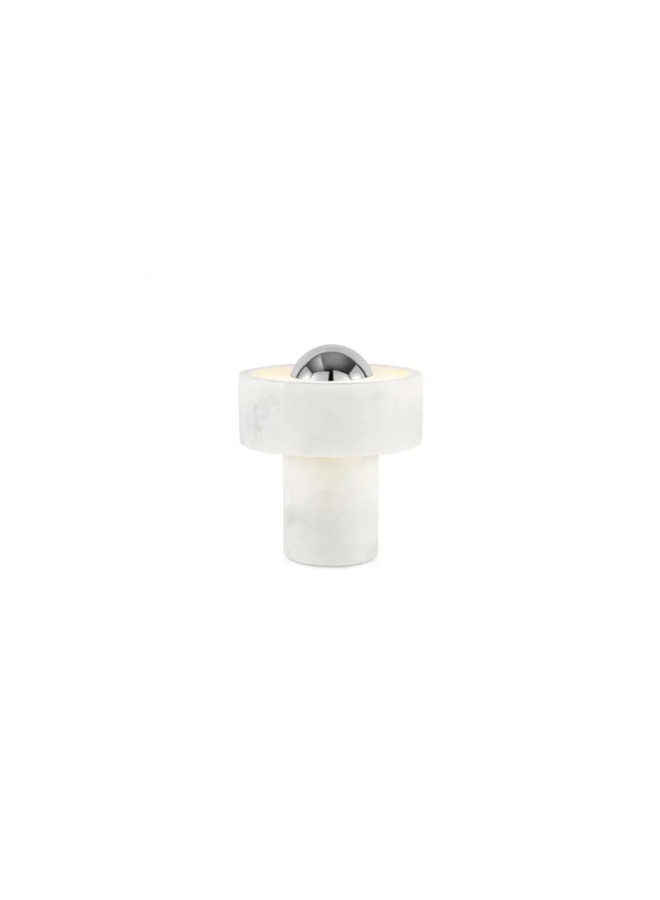 STONE SMALL PORTABLE TABLE LIGHT – SILVER