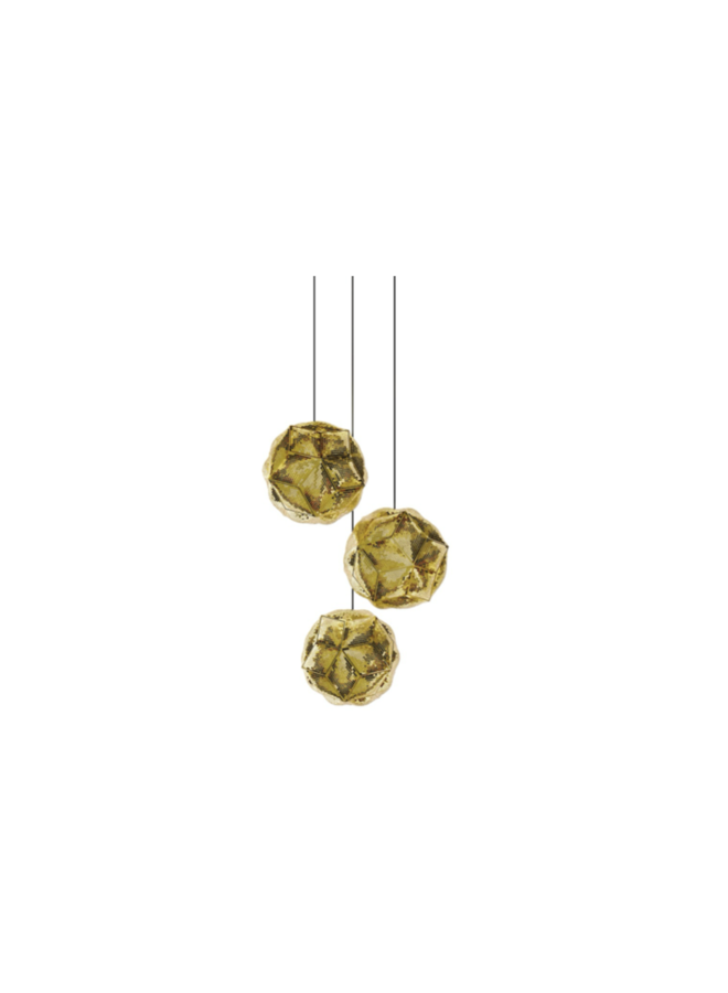 PUFF PENDANT TRIO ROUND BRASS