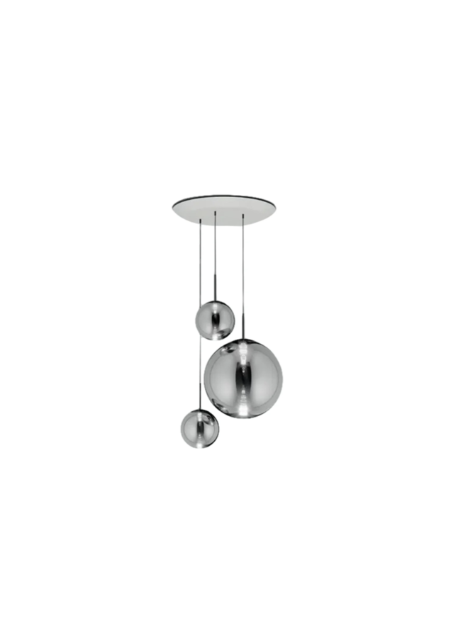 GLOBE PENDANT TRIO ROUND SILVER