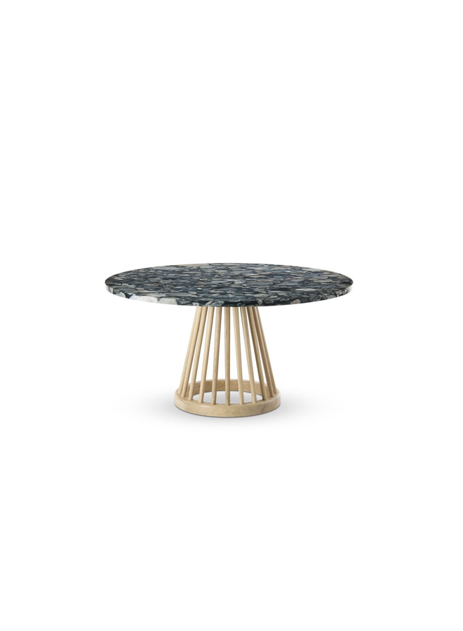FAN TABLE NATURAL BASE PEBBLE MARBLE 90