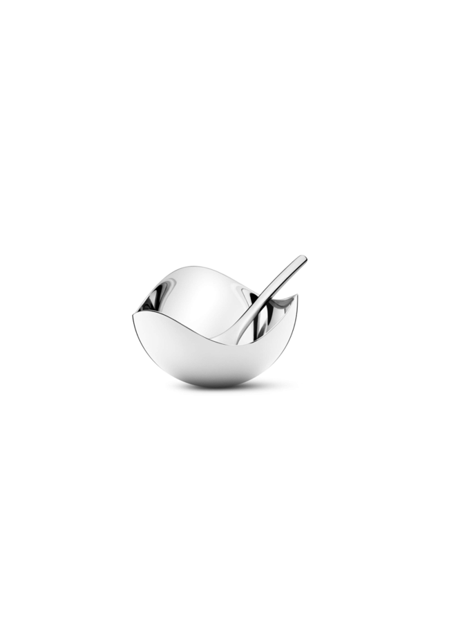 GEORG JENSEN BLOOM SALT CELLAR WITH SPOON