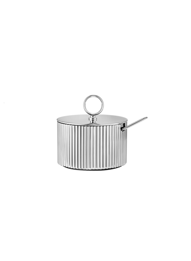 GEORG JENSEN BERNADOTTE SUGAR BOWL WITH SPOON