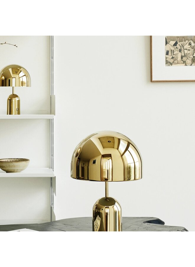 TOM DIXON BELL SMALL PORTABLE TABLE LAMP – GOLD