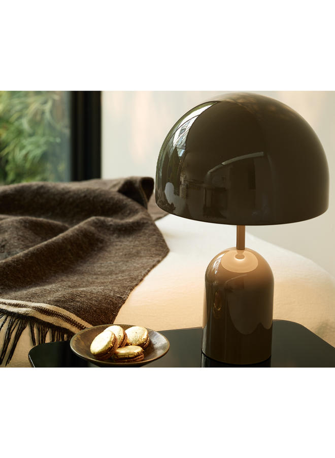 TOM DIXON BELL SMALL PORTABLE TABLE LAMP – TAUPE