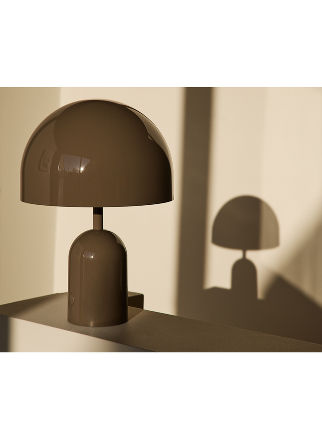 TOM DIXON BELL SMALL PORTABLE TABLE LAMP – TAUPE