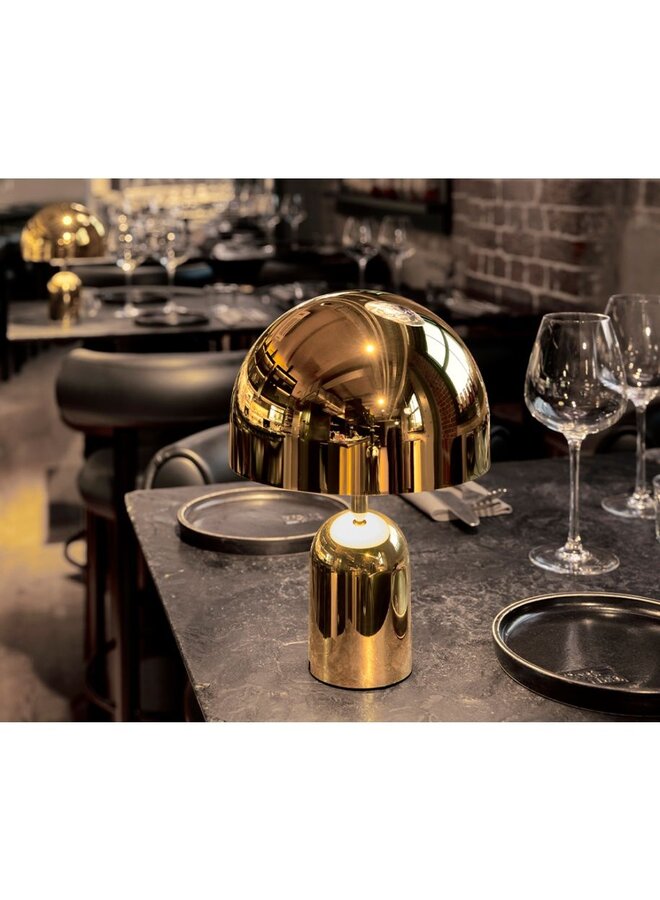 TOM DIXON BELL SMALL PORTABLE TABLE LAMP – GOLD