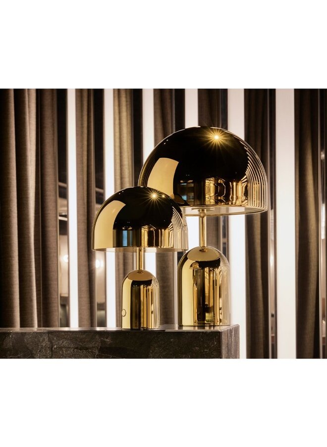 TOM DIXON BELL SMALL PORTABLE TABLE LAMP – GOLD