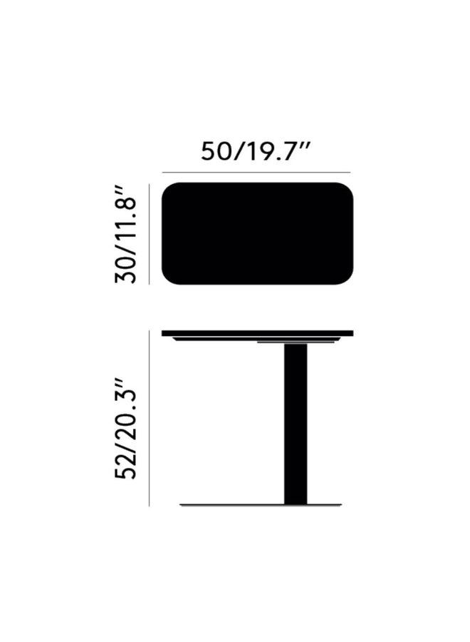 FLASH TABLE RECTANGLE BRASS