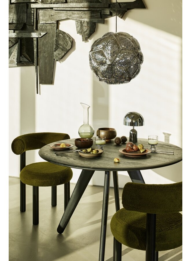 SLAB ROUND TABLE 120 BLACK