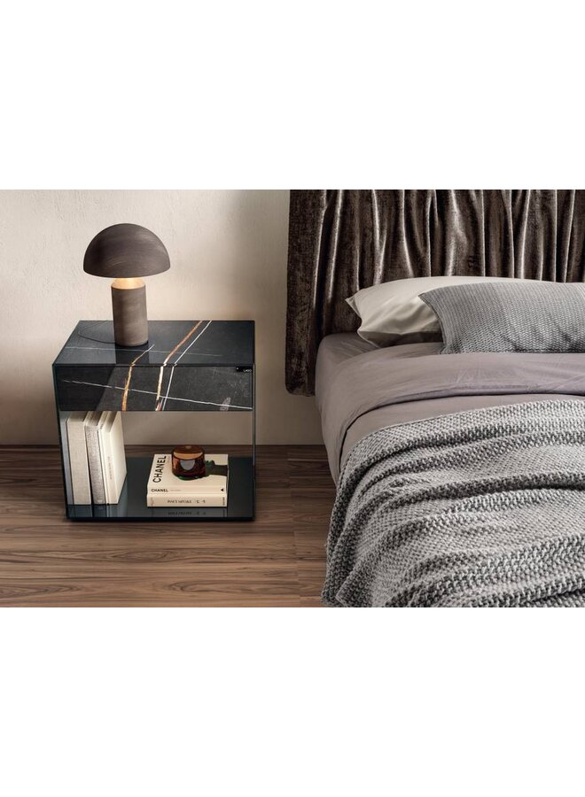 UP GLASS BEDSIDE TABLE