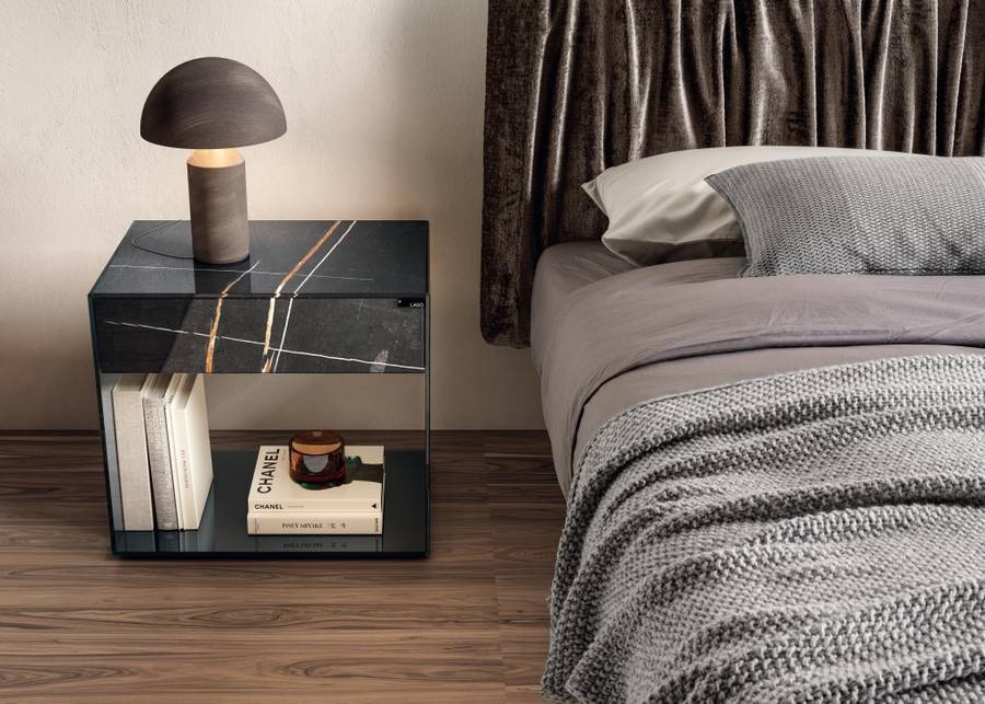 LAGO UP GLASS BEDSIDE TABLE