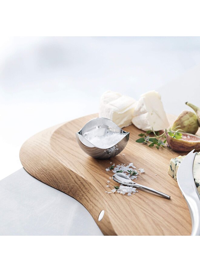 GEORG JENSEN BLOOM SALT CELLAR WITH SPOON