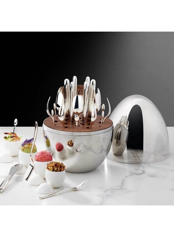 CHRISTOFLE MOOD SILVER-PLATED CUTLERY SET FOR 6 (24 PIECES)