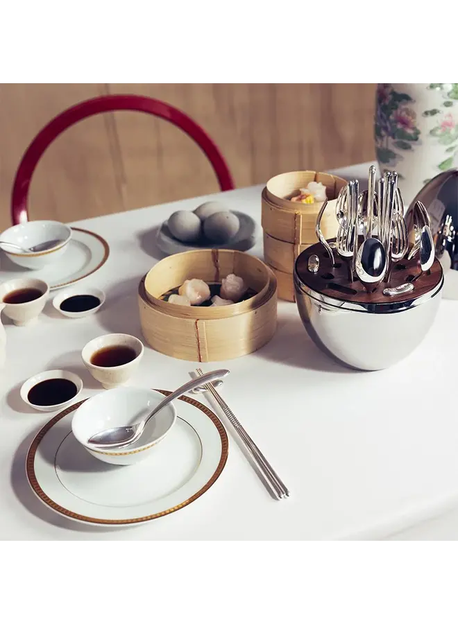 CHRISTOFLE MOOD ASIA SILVER-PLATED CUTLERY SET FOR 6 (24 PIECES)