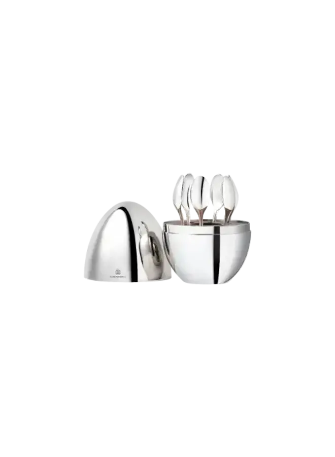 ESPRESSO SPOONS, SET OF 6 MOOD COFFEE  SILVER PLATED