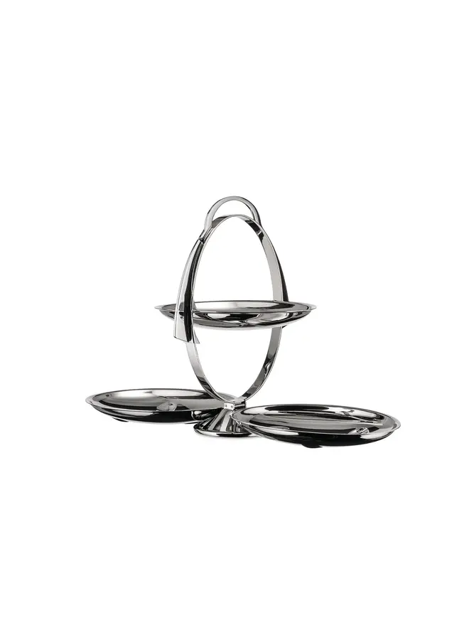 ALESSI ANNA GONG FOLDING CAKE STAND – 18/10 STAINLESS STEEL