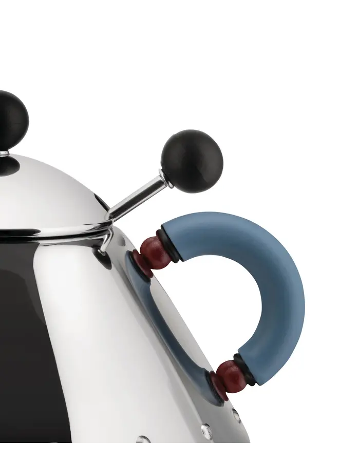 SUGAR BOWL WITH SPOON IN 18/10 AND PA, LIGHT BLUE