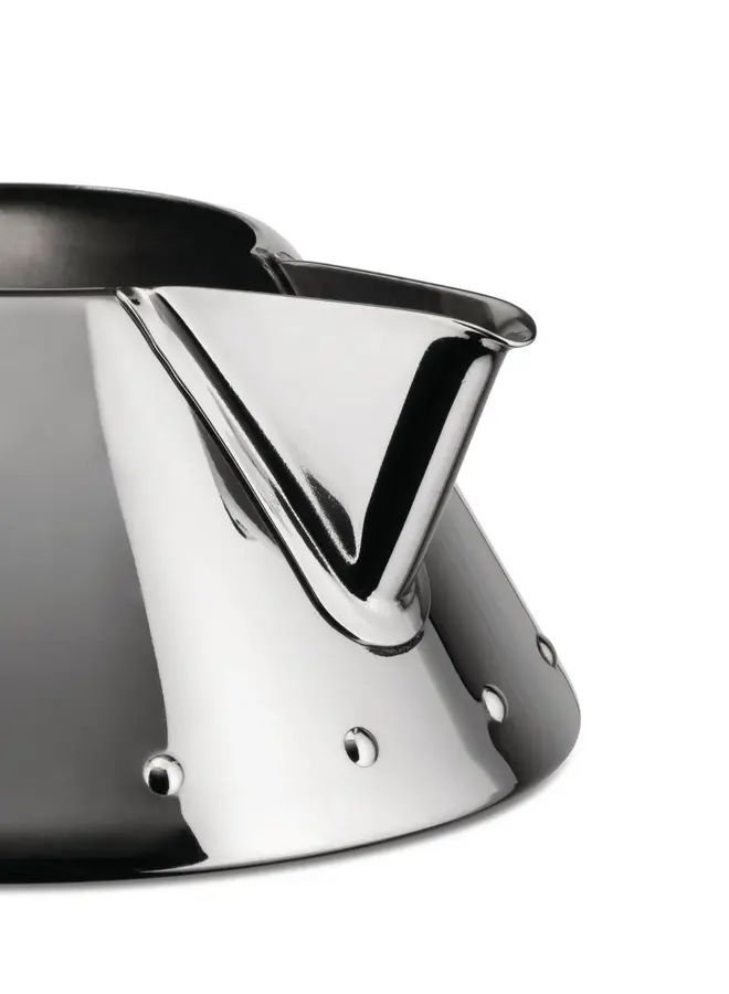 CREAMER IN 18/10 STAINLESS STEEL MIRROR POLISHED WITH HANDLE IN PA, LIGHT BLUE.