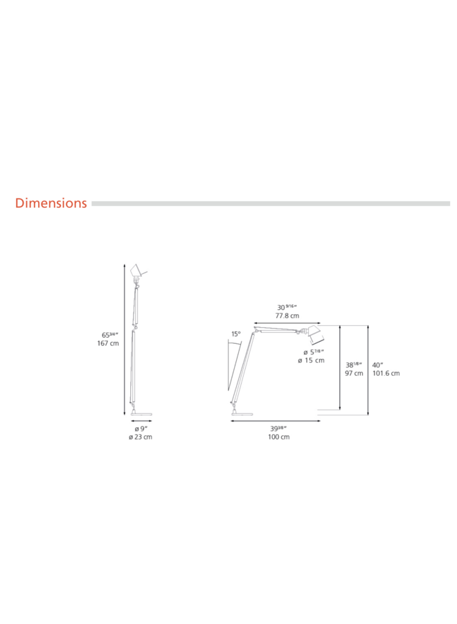 TOLOMEO READING FLOOR ALUMINUM