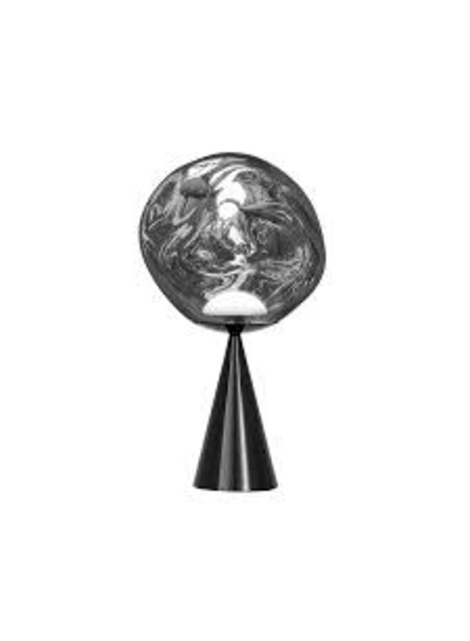 TABLE LAMP - MELT CONE FAT TABLE  SILVER LED