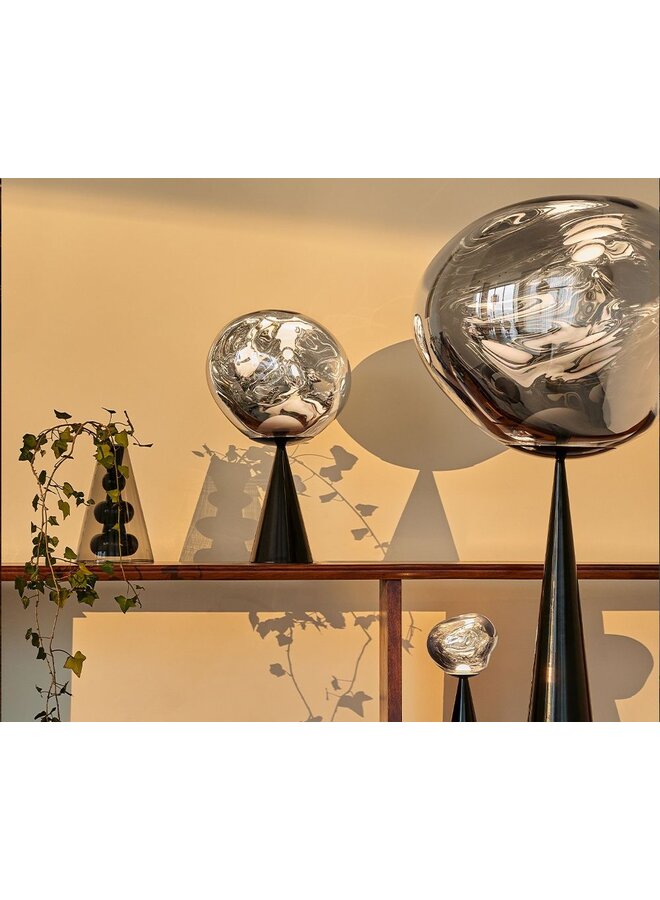 TABLE LAMP - MELT CONE FAT TABLE SILVER LED