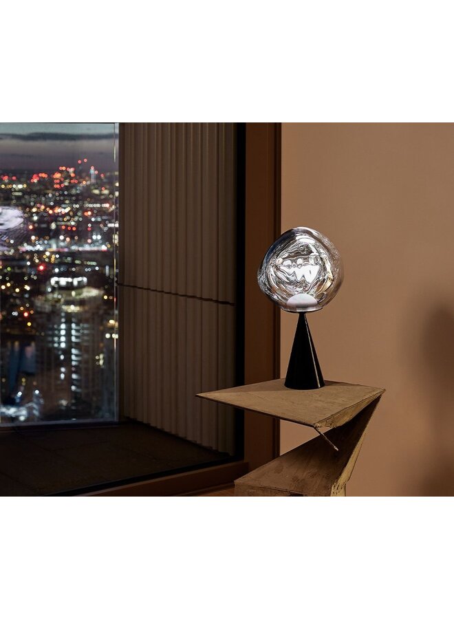 TABLE LAMP - MELT CONE FAT TABLE SILVER LED