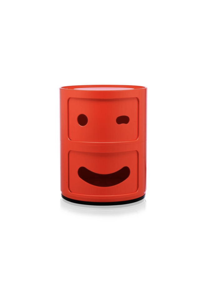 COMPONIBILI SMILE 2 DRAWER RED SIDE TABLE