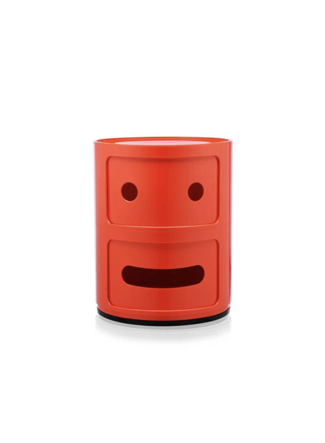 COMPONIBILI SMILE 2 DRAWER RED SIDE TABLE
