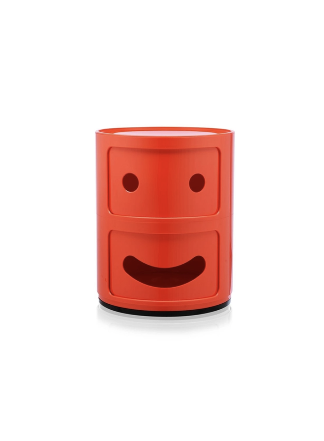 COMPONIBILI SMILE 2 DRAWER RED SIDE TABLE