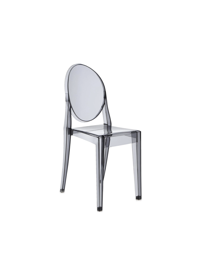 VICTORIA GHOST (2 CHAIRS) SMOKE GREY CHAIR - Homey Home VICTORIA GHOST (2 CHAIRS) SMOKE GREY CHAIR - Homey Home