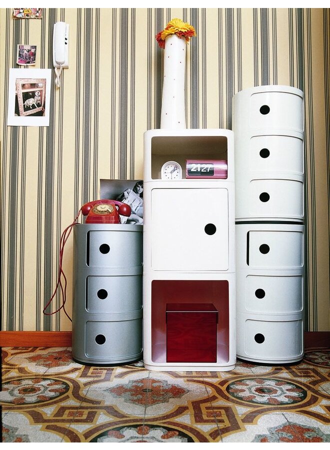 COMPONIBILI CLASSIC 3 DRAWER RED SIDE TABLE