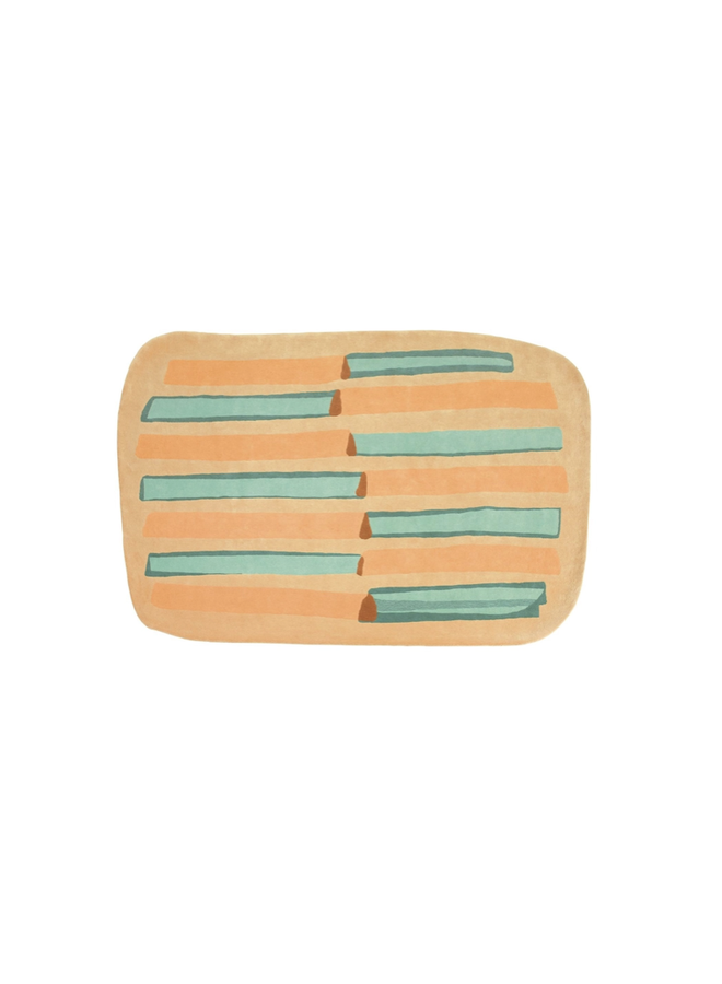 AREA RUG - PARAYS 7'X 10 ORANGE/GREEN