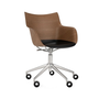 OFFICE CHAIR - Q/WOOD WORKING CHAIR ON CASTERS DARK WOOD