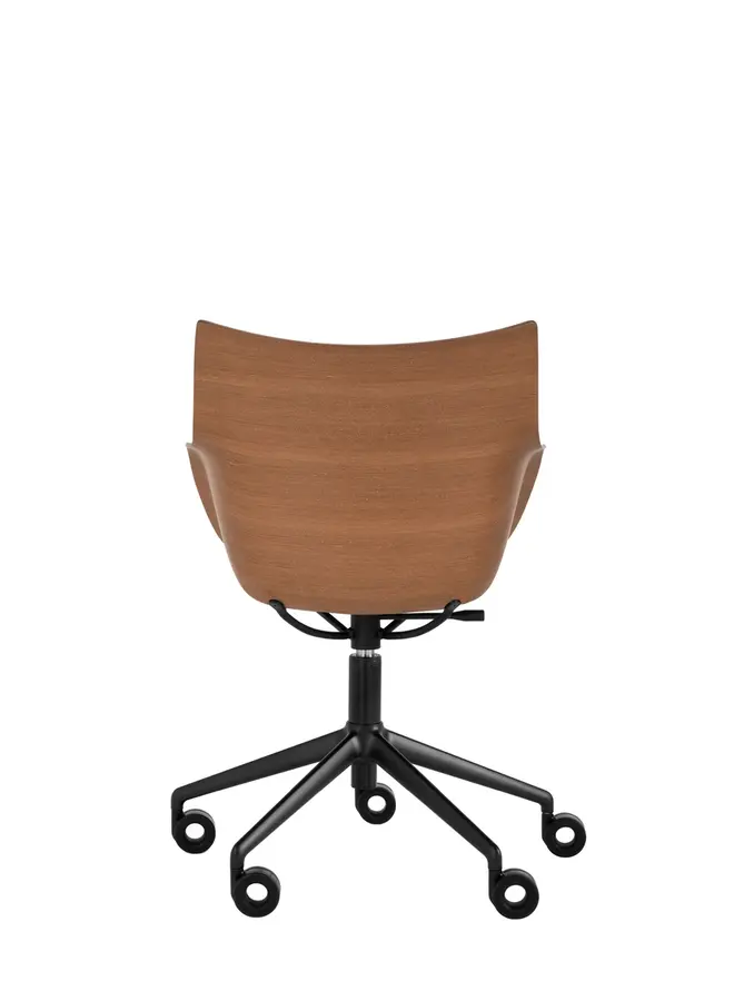 KARTELL Q/WOOD WORKING OFFICE CHAIR ON CASTERS – DARK WOOD