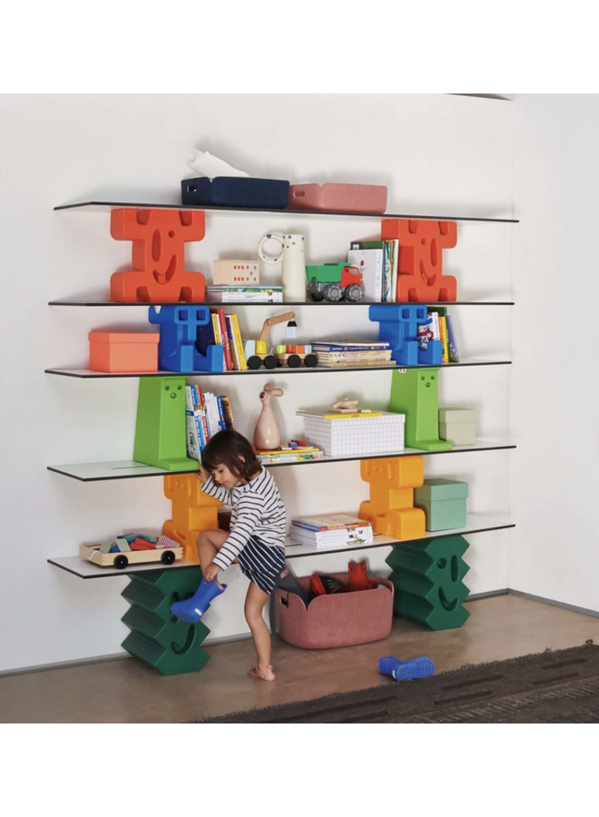 SHELF - LADRILLOS W/ GREEN / DARK GREEN / YELLOW / ORANGE / BLUE