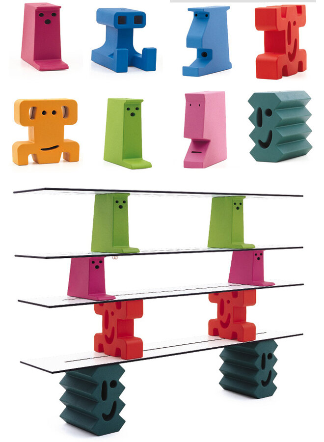 SHELF - LADRILLOS W/ GREEN / DARK GREEN / YELLOW / ORANGE / BLUE