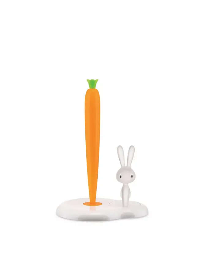 BUNNY & CARROT KITCHEN ROLL HOLDER WHITE
