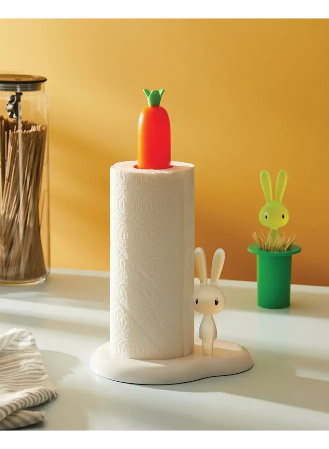 BUNNY & CARROT KITCHEN ROLL HOLDER GREEN