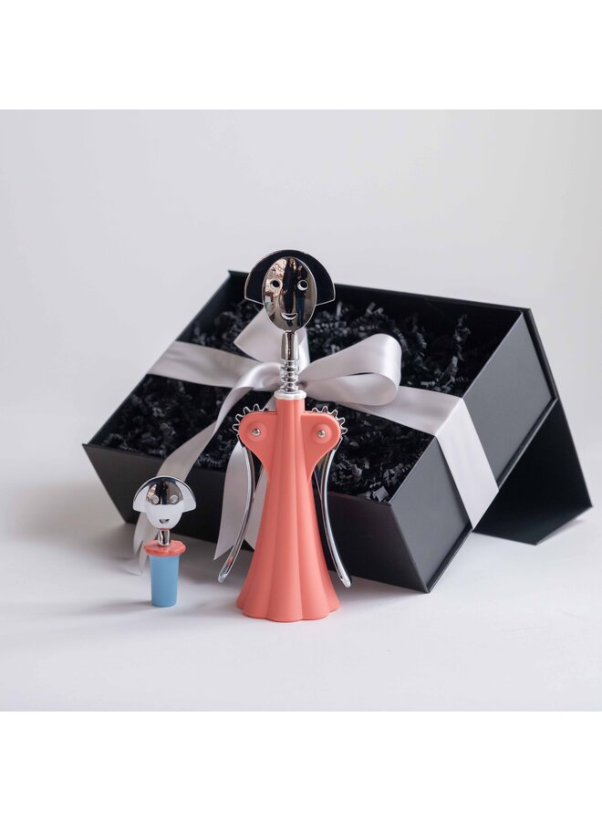 GIFT SET - ANNA G CORKSCREW PINK + ANNA STOP 2 BLUE BOTTLE STOPPER