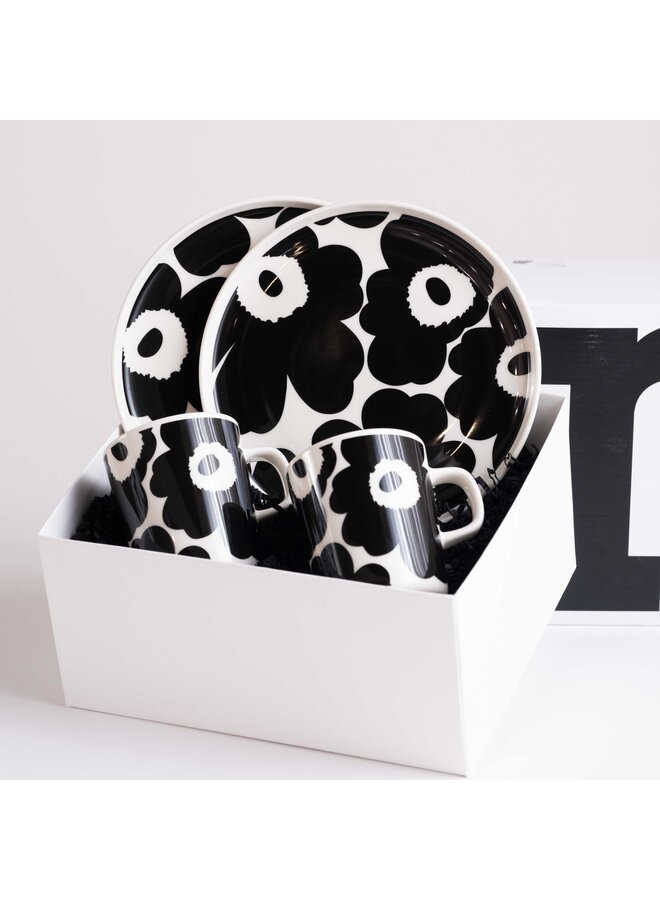 MARIMEKKO OIVA UNIKKO MUG & PLATE SET – BLACK