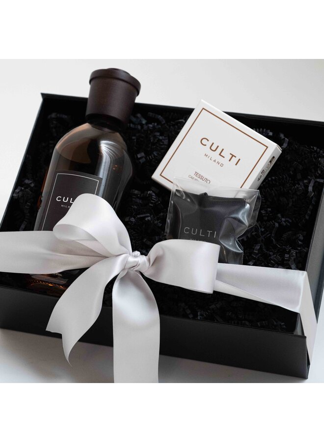 GIFT SET - CULTI STILE MARRONE TESSUTO 500ML + CAR SACHET TESSUTO