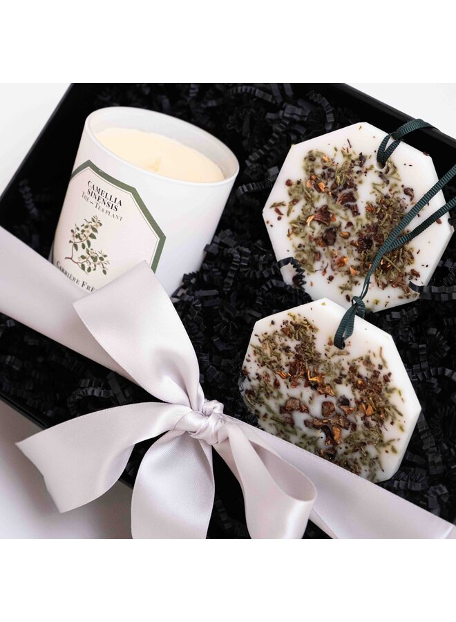 GIFT SET - CF BOTANICAL PALETS CYPRESS + CF SCENTED CANDLES TEA