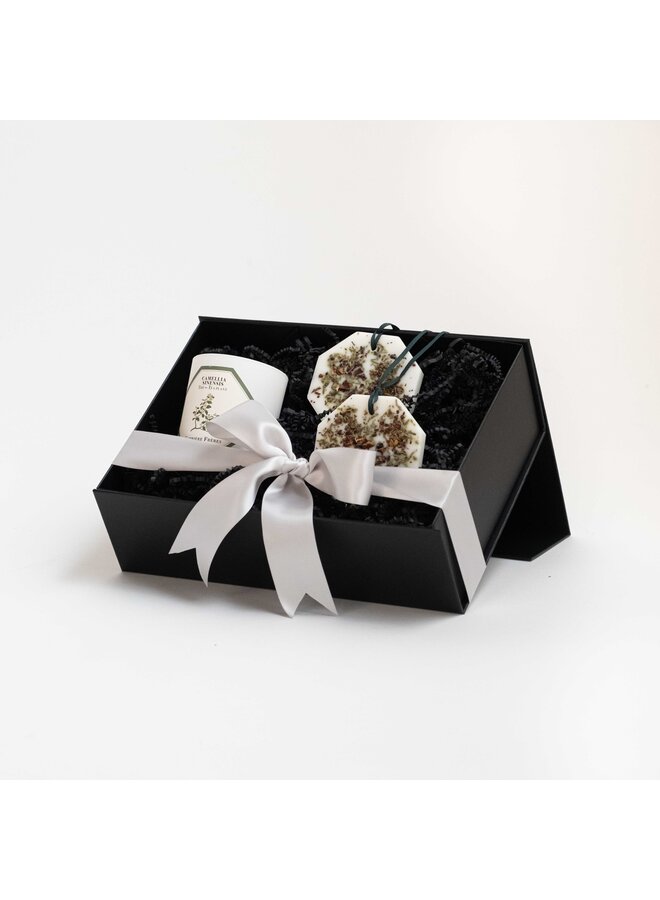 GIFT SET - CF BOTANICAL PALETS CYPRESS + CF SCENTED CANDLES TEA